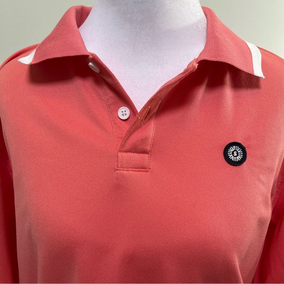 Sun50 SPF 50 Coral Polo Shirt Size S - Picture 2 of 8